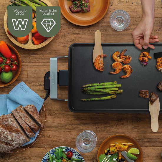 Bourgini Elements - Plaque de cuisson - Plaque de cuisson - Revêtement antiadhésif en céramique sans PFAS - 46 x 26 cm - 4 à 6 personnes - Matériaux recyclés certifiés GRS