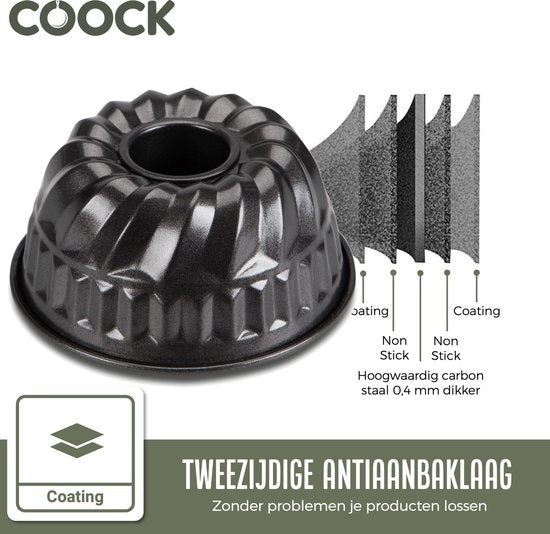 COOCK - Plaque à pâtisserie - Turban - Plaque à pâtisserie avec revêtement antiadhésif - 23 cm de diamètre - Plaque à pâtisserie - Raclette à pâte & E-Book inclus