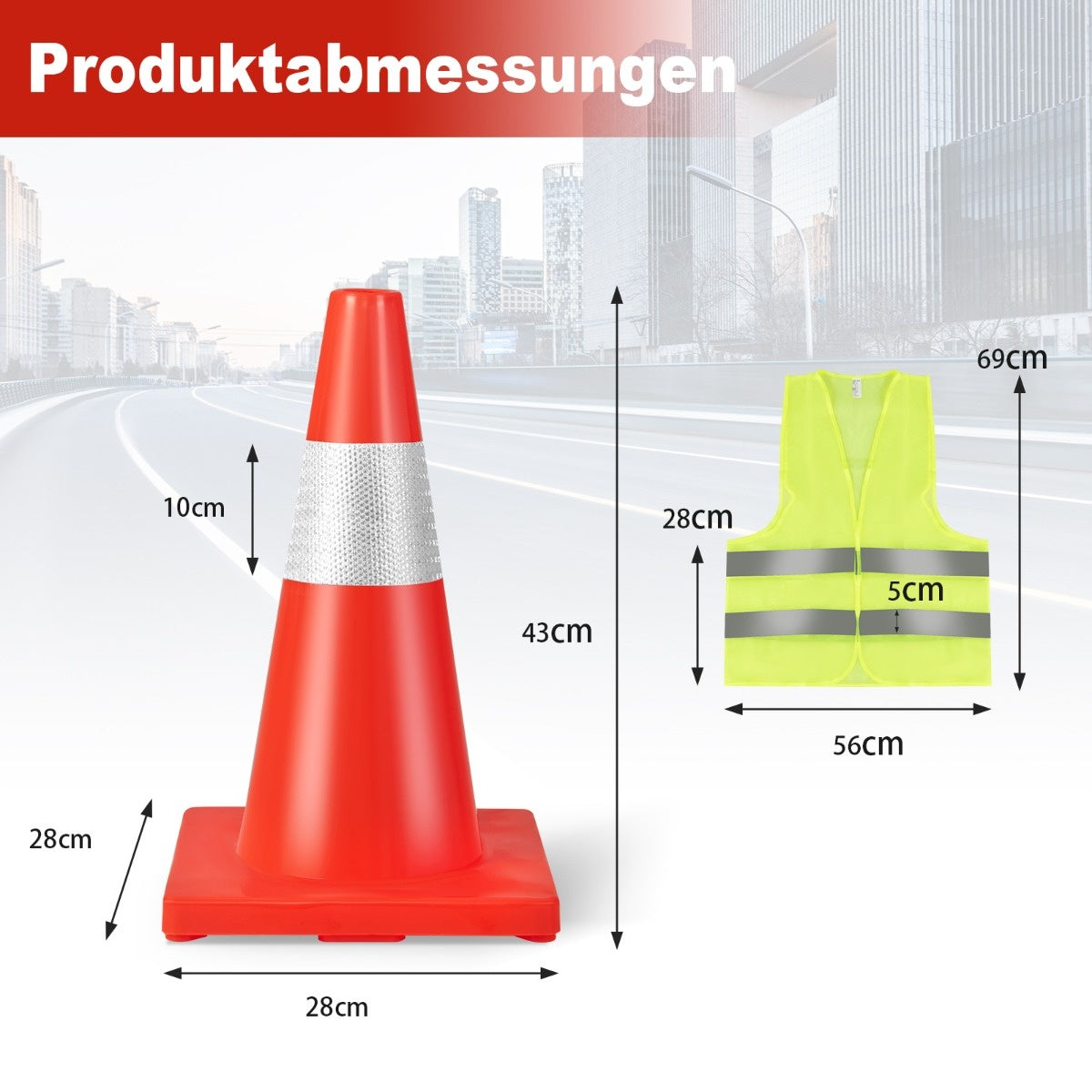 Coast 12er pack cône de sécurité avec collier réfléchissant cône de sécurité avec collier réfléchissant cône de sécurité orange en PVC