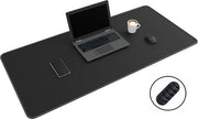 WURK Tapis de bureau professionnel en caoutchouc - Organisateur de bureau - Accessoires de bureau - Tapis de souris XXL- Inclut un clip de câble - 120x60 - Noir