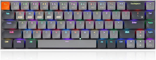 XINMENG RF-68MINI Wireless Mechanical Keyboard - 68Keys - Bluetooth/2.4G/Line 3modes - Low Blue Switch - RGB LIGHT - Windows/Mac - QWERTY - Léger et portable