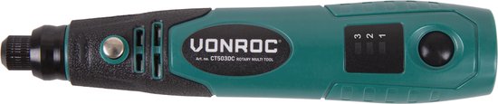 VONROC Rotary Multitool - 4V - Ensemble d'accessoires 31 pièces et sac de rangement inclus