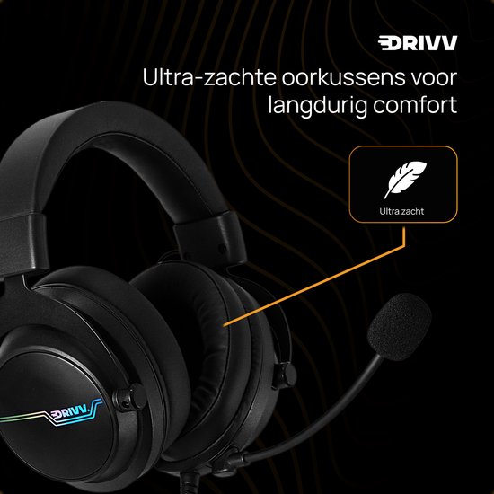 Drivv. PRO Gaming Headset with Microphone - Casque de jeu - Convient pour PS4, PS5, Xbox One, Xbox Series et PC - Casque de jeu