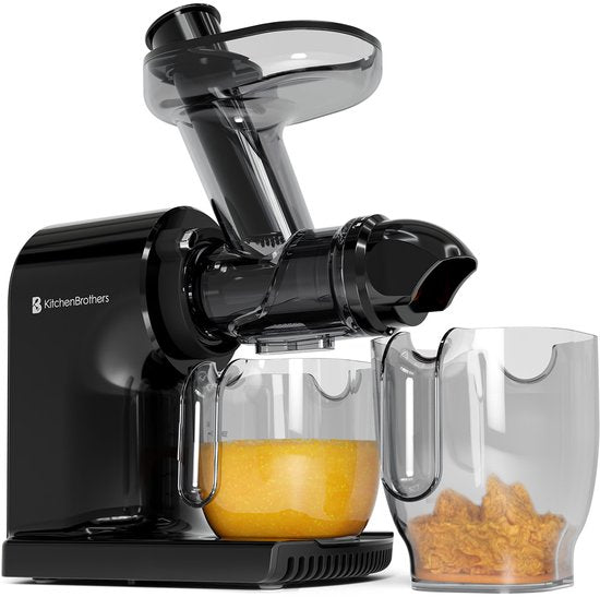 KitchenBrothers Extracteur de jus - Compact - Presse-agrumes - Presse-légumes et fruits - 45 mm - 500 ml - Noir