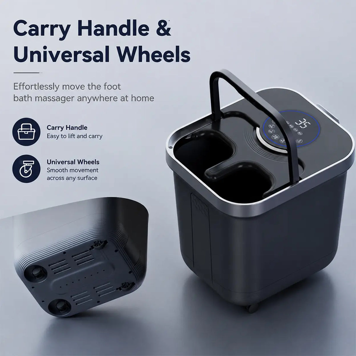 Appareil de massage électrique pour les pieds Kasj Z201 avec 6 rouleaux - Stérilisation par UV