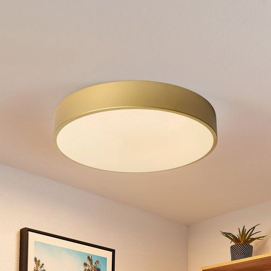 Gologi Smart Ceiling Lamp - Plafonniers - LED RGB - Plafonnier - Industriel - Chambre et salon - Ø 30cm - Or