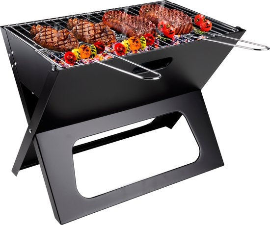 Table BBQ Charcoal - BBQ Collection -Barbecue pliable et portable de camping - Barbecue avec foyer libre et grille - 46 x 36.5 x 28 cm