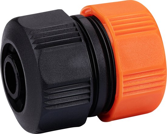 BLACK+DECKER Connecteur de tuyau d'arrosage 3/4 - 19 ⌀ CM - Coupleur de tuyau d'arrosage - Noir/Orange