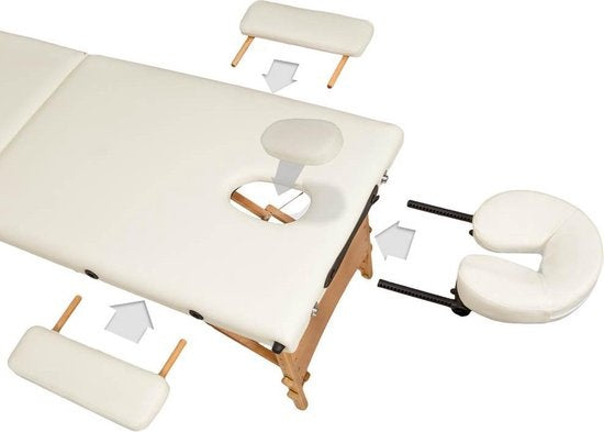 Table de massage mobile 2 zones beige - 5cm + sac de transport - 401462