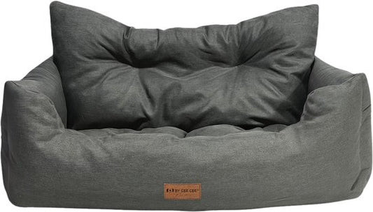 By Cee Cee Car Seat Dog - Premium Car Basket Dog - Dog Basket Car With Safety Strap - Dog Seat - Car Seat - All Season - Grey - Size L - Large Dogs