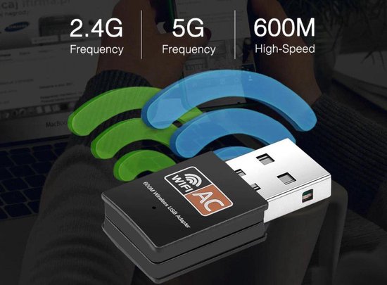 Adaptateur USB Wi-Fi Garpex® 600 Mbps - Bi-bande - Design compact