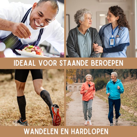 Chaussettes de compression 3 paires - Chaussettes de soutien pour femmes et hommes - Chaussettes de compression - Chaussettes de course - Chaussettes de sport - Taille 36-40 S/M