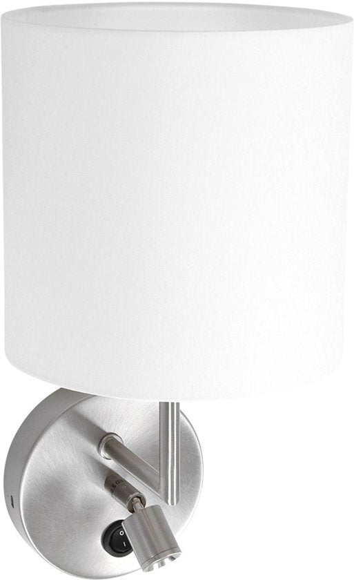 Applique murale Noor 1562ST en acier avec lampe de lecture et chargeur USB - Design moderne de Mexlite - Réglable et pratique pour une utilisation en intérieur