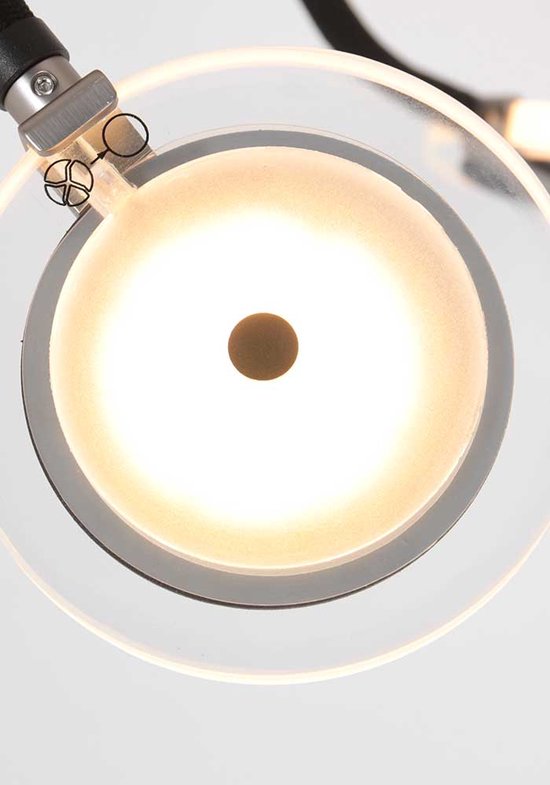 Plafonnier Turound 3375ZW – Lampe design noire avec verre, 91,5 cm, orientable et inclinable, Steinhauer, LED, à intensité variable, 5 000 lumens