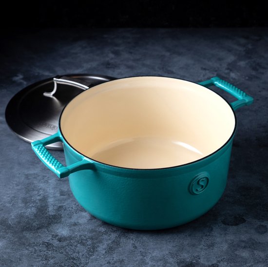 Cocotte en fonte - Saveur Selects - Ø25 cm - Sans PFAS - Compatible induction et toutes sources de chaleur - Bleu