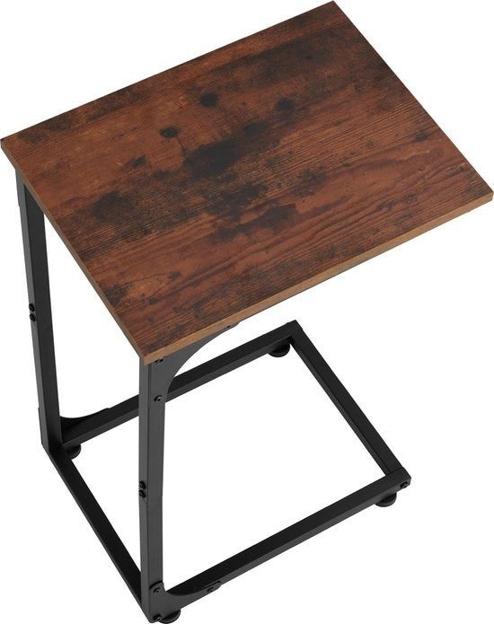 tectake® - Table d'appoint Erie - industrielle - brun foncé - 40x30x63 cm - 404455