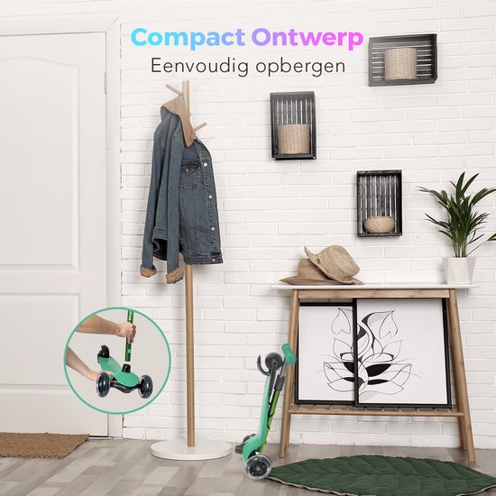 Trottinette enfants - LifeGoods - 2-5 ans - 3 roues LED lumineuses - Hauteur réglable - Vert