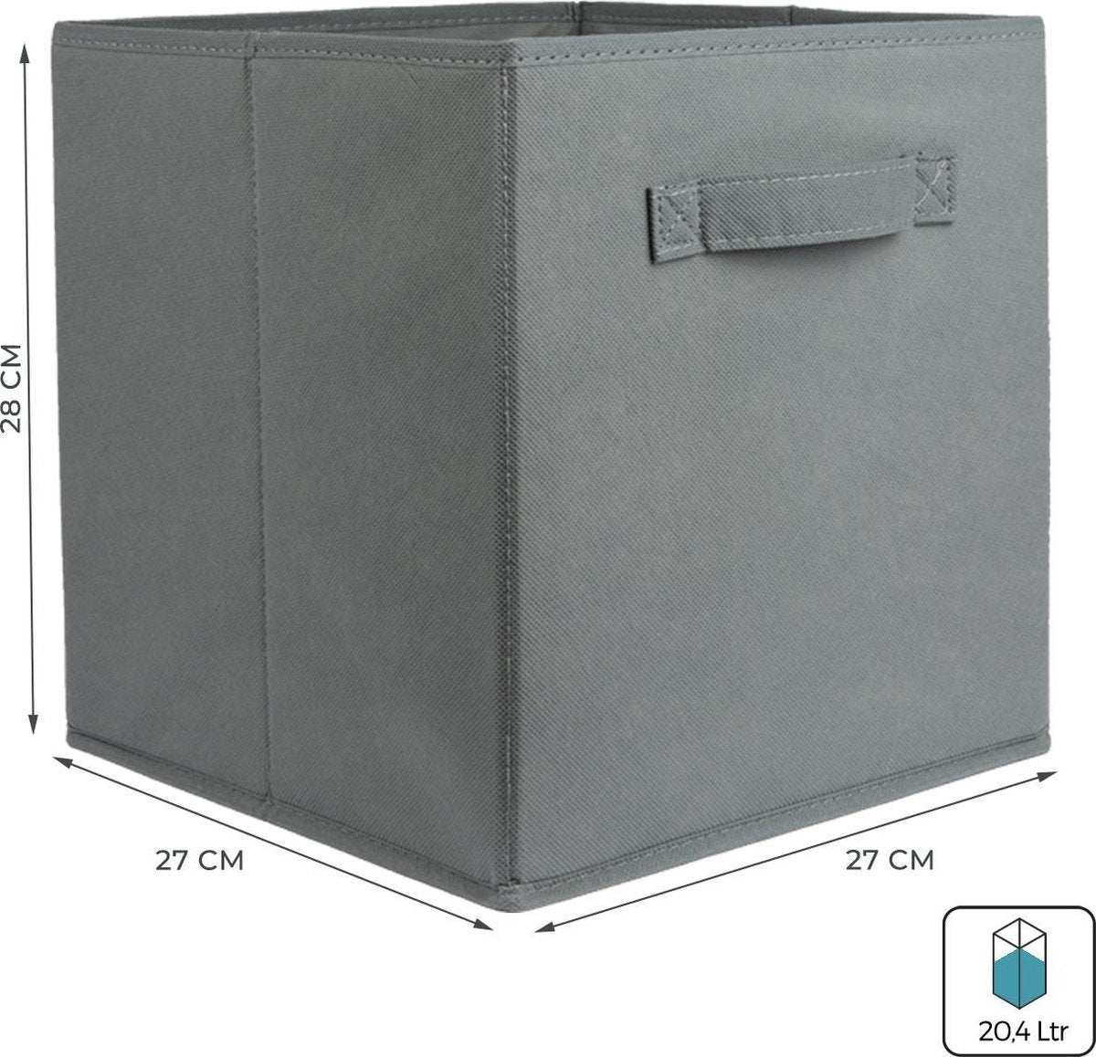 LifeGoods Organiseurs de placards - 6 pièces - 20L - Textile - Gris