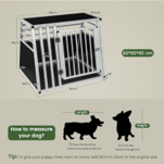 Cage de transport pour chien EUGAD Noir/Argent - 80 x 65 x 65 cm - Aluminium - L/XL
