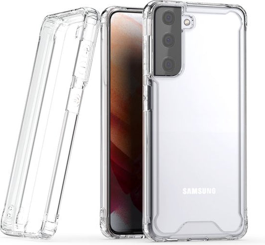 Podec Case suitable for Samsung Galaxy S21 Translucent Phone Case - Anti-Shock Case Cover with 1x Screen Protector