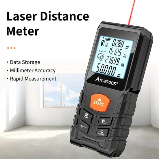 Télémètre laser Livano - Laser - Télémètre - Mesureur de distance - Télémètre - Mètre ruban numérique - Outil de précision - 70 mètres