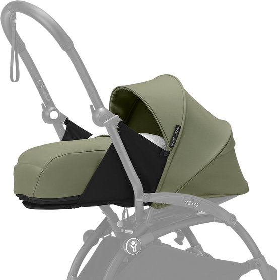 Stokke YOYO 0+ Newborn Pack, Olive - Comprend un matelas, un pare-soleil extensible et un harnais à cinq points - Nécessite le châssis YOYO (vendu séparément)