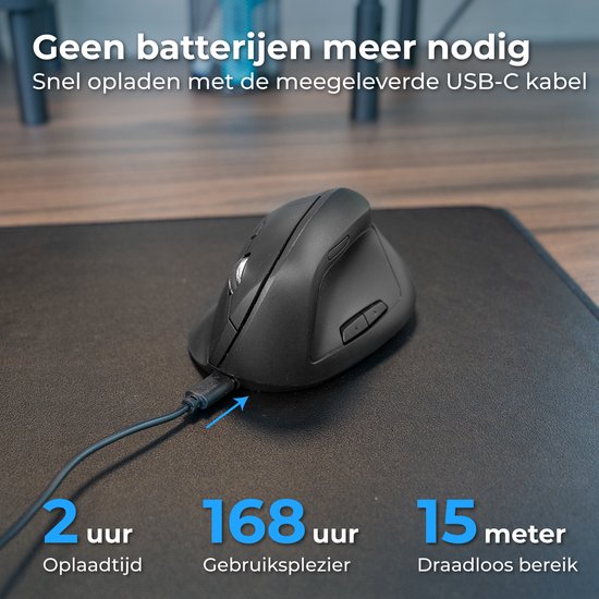 Souris ergonomique Nuvance - Souris sans fil - Souris Bluetooth - Souris sans fil - Silencieuse - Souris d'ordinateur - Wireless Mouse - Pour droitiers