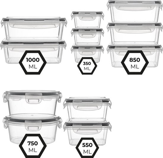 Stosh Freshness trays - Meal Prep Trays - Freezer trays - Food container - 12 pieces - Plastic - BPA free