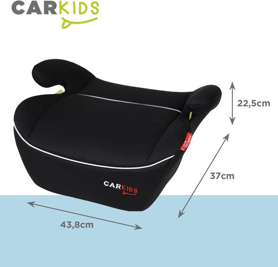 Rehausseur Carkids I-Size Alex - Conforme à la norme I-Size R-129 - Pour les enfants mesurant entre 125 et 150 cm – Housse amovible et lavable - Installation flexible – Noir/Blanc