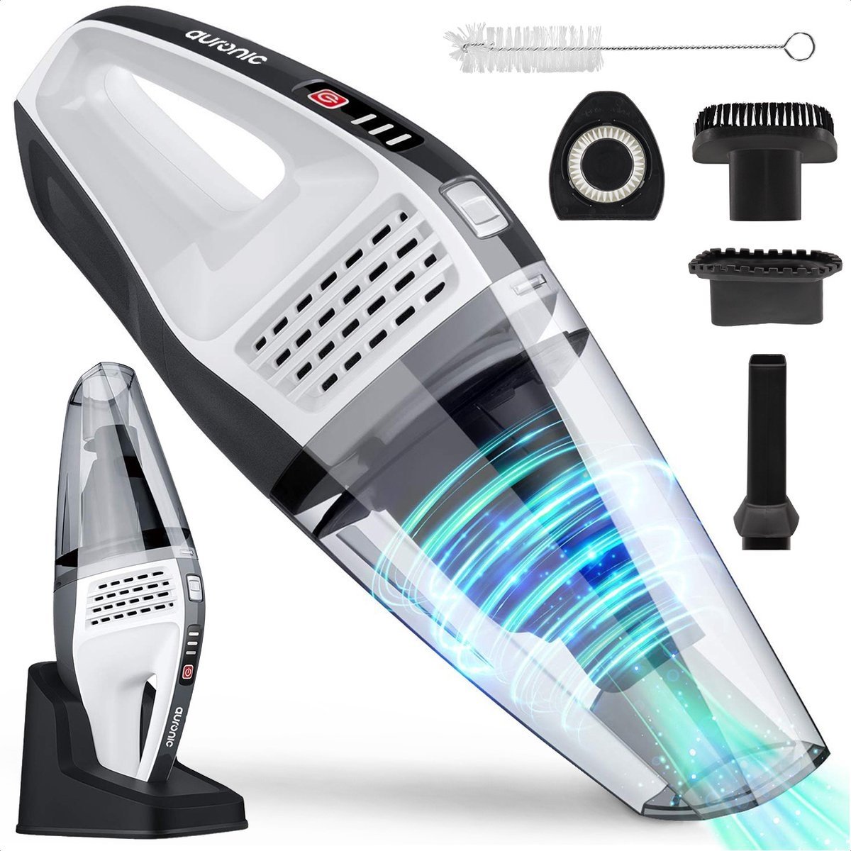 Mini aspirateur sans fil - Auronic - Aspirateur à main - Filtre HEPA - Gris foncé