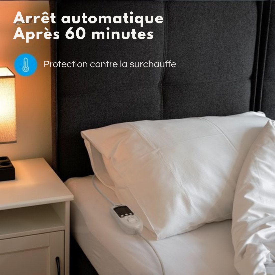 Couverture chauffante Auronic - 1 personne - Lavable - 70x150cm - Blanc