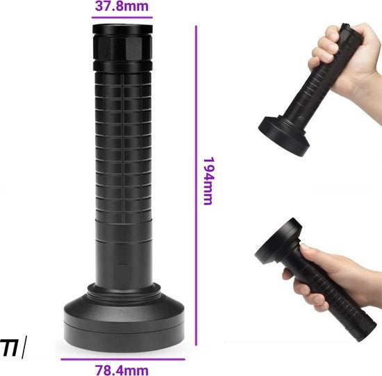 TIKKENS Lampe UV XXL - Lampe de poche UV - 100 LEDs Ultraviolet - Lampe de poche à lumière noire - Détecteur d'urine, de fausse monnaie, d'autres taches - 395nm