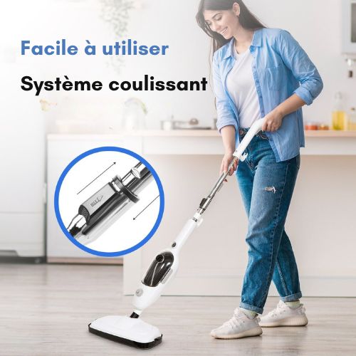 Balai Vapeur Multifonctions - URGOODS - Nettoyeur vapeur - Élimine 99.9% des Bactéries - Manche extensible