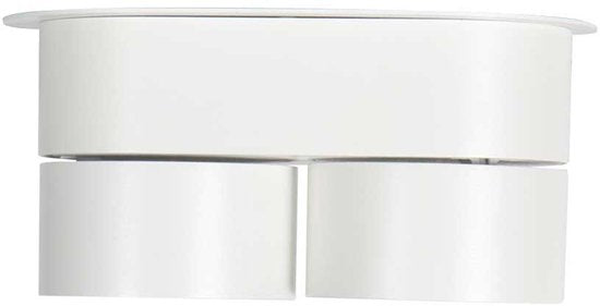 Spot blanc à 2 ampoules Fez 2674W, à intensité variable, orientable et inclinable, en plastique/métal, style moderne, Mexlite