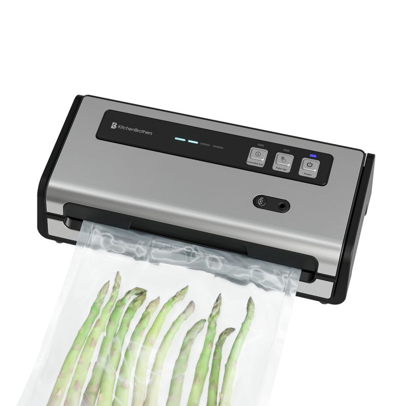 Machine sous vide KitchenBrothers – Machine sous vide avec support pour rouleau, coupe-film et tuyau à vide