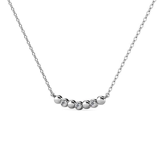 Yolora Dames Ketting met Kalpa Camaka Kristallen - Zilverkleurig - 18K Witgoud Verguld - Vrouwen Collier Zilver - Sieraden - Halsketting - Luxe Giftbox - Geschenkdoos - Cadeau doos - Exclusieve Geschenkverpakking - Mooie Cadeauverpakking
