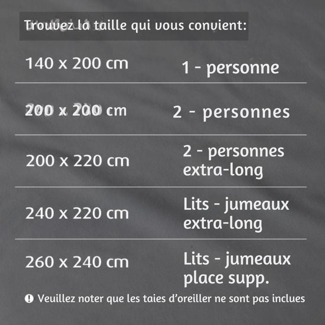 Housse de couette TEMPUR - 200 x 200 cm - Fibres de bambou - Résistante au repassage et au séchage - Confort soyeux et régulation naturelle de la température - Gris Anthracite