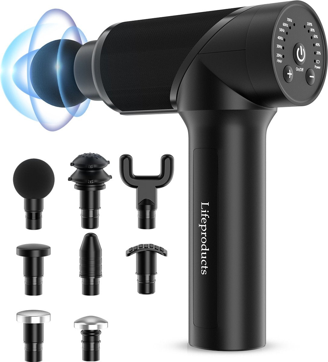 Masseur - Lifeproducts - Pistolet de massage - Noir