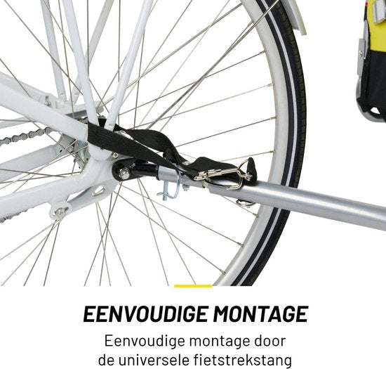 Dunlop Dog Bicycle Trailer - Remorque pour chiens jusqu'à 40 KG - Bagages pour remorque de vélo - Remorque de vélo avec réflecteurs et housse de pluie réglable - Remorque de vélo pour chiens - Remorque pour chiens - Jaune