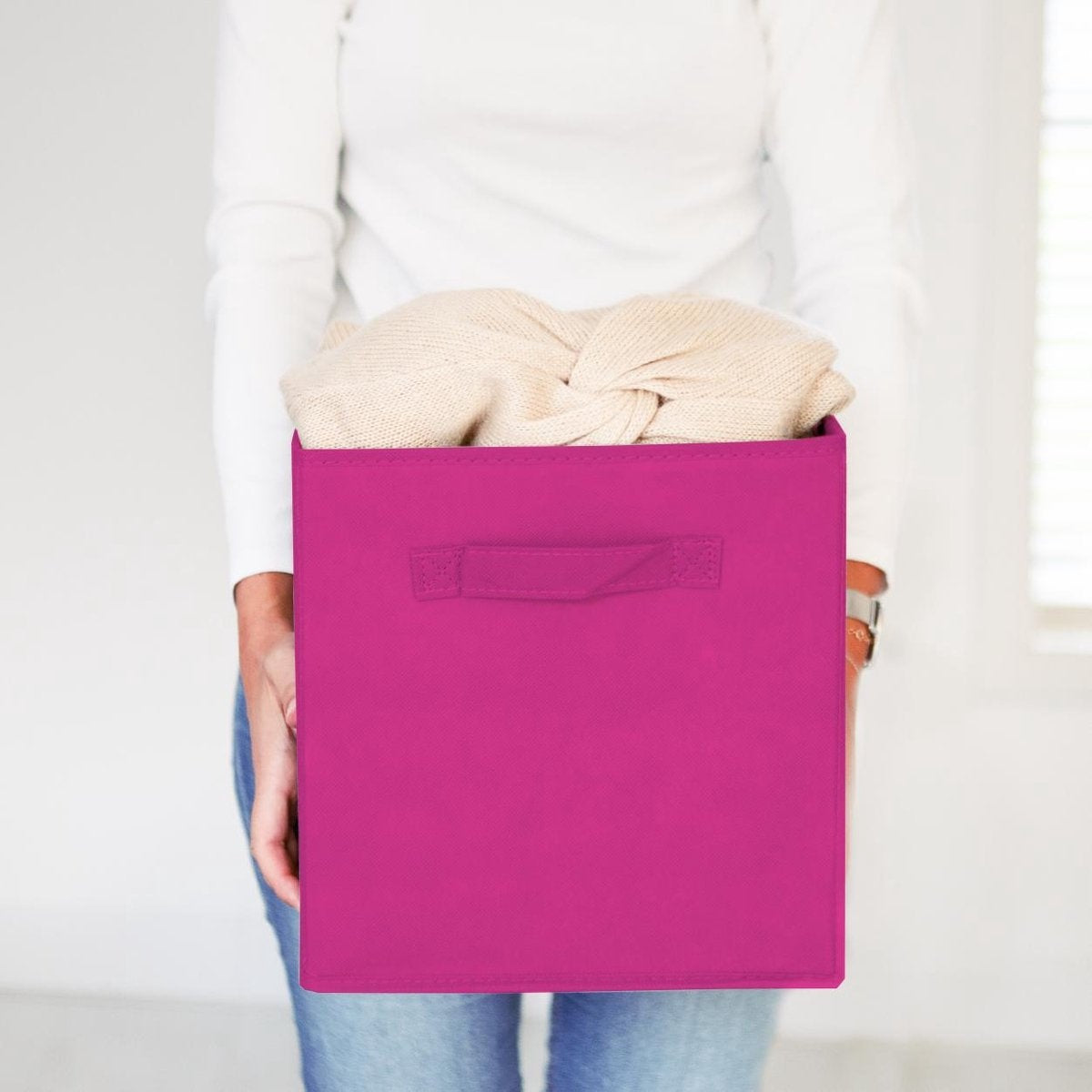 LifeGoods Organiseurs de placards - 6 pièces - 20L - Textile - Rose