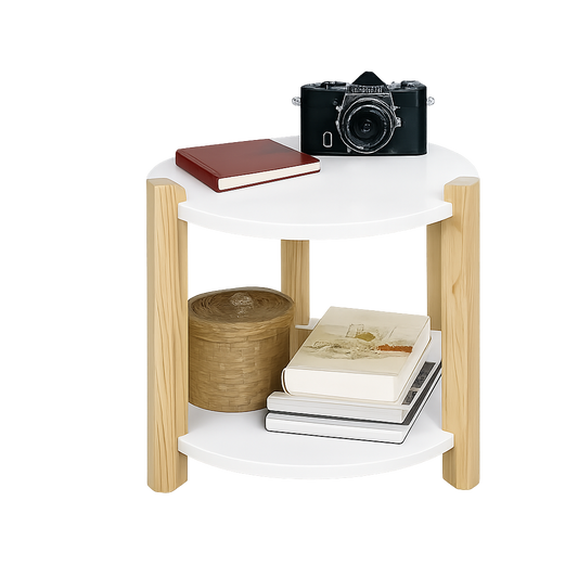 SoBuy Table d'appoint - Bois - Ø31 cm - Blanc
