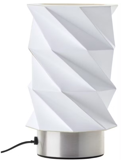 2x Brilliant Paperfold Lampe à poser - White/Eisen - 22 cm de haut, 13,5 cm de diamètre