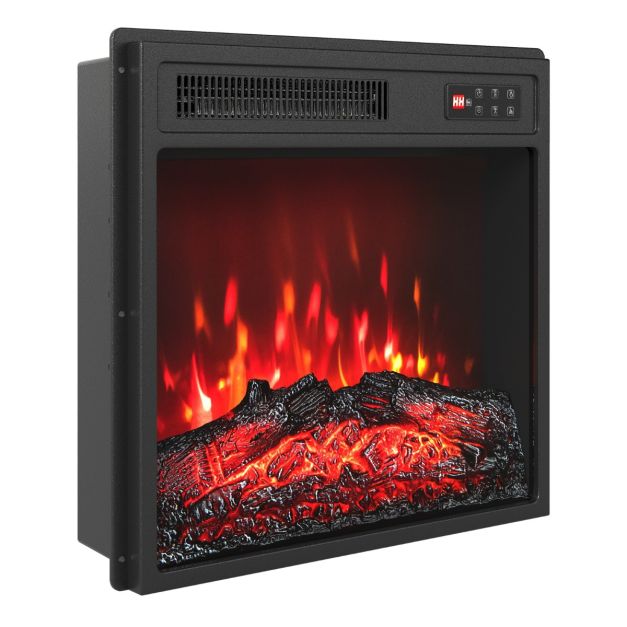 Cheminée électrique Coast - 18 pouces - Flamme - Chauffage - Minuterie - Télécommande - Noir