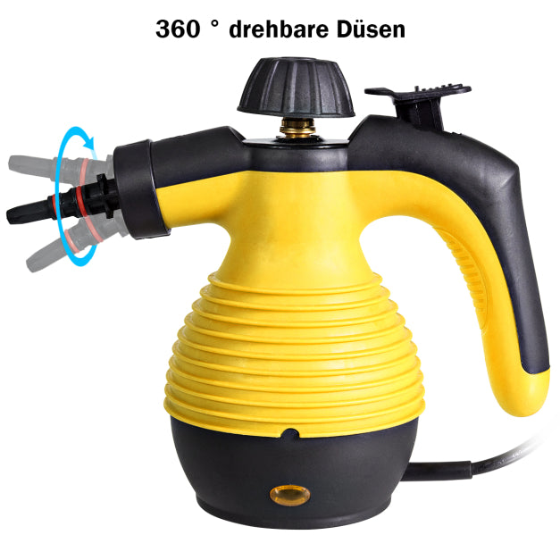 Coast Steam Cleaner - 1050W - 9 accessoires inclus - 27 x 13,5 x 21 cm - Jaune