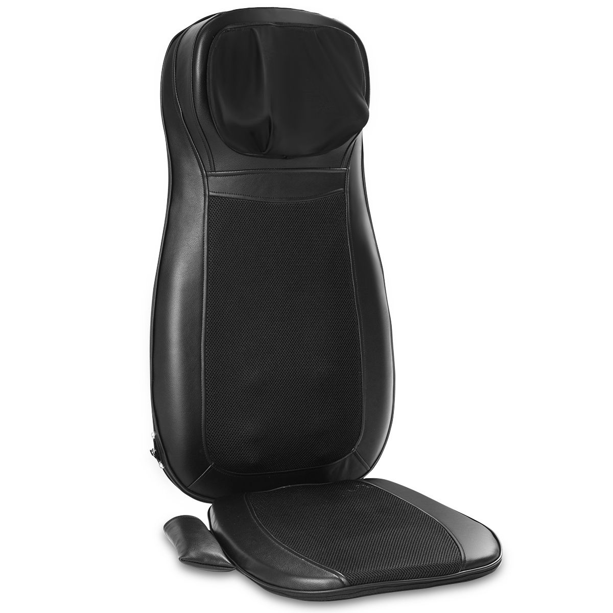Coast Massage Chair Cover Shiatsu Black - 78 x 46 x 19 cm - 3 Zones de Massage - Avec Fonction Chaleur