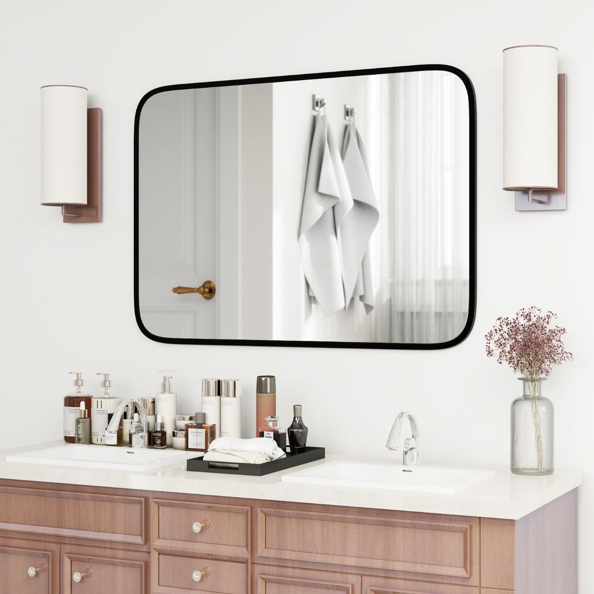 Miroir de salle de bain Coast - Rectangulaire - 70 x 50 cm - Noir