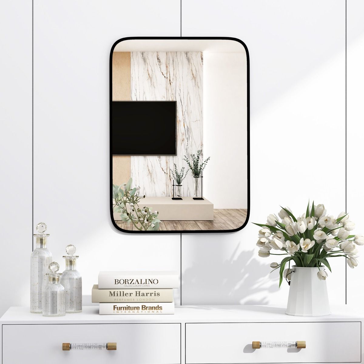 Miroir de salle de bain Coast - Rectangulaire - 70 x 50 cm - Noir