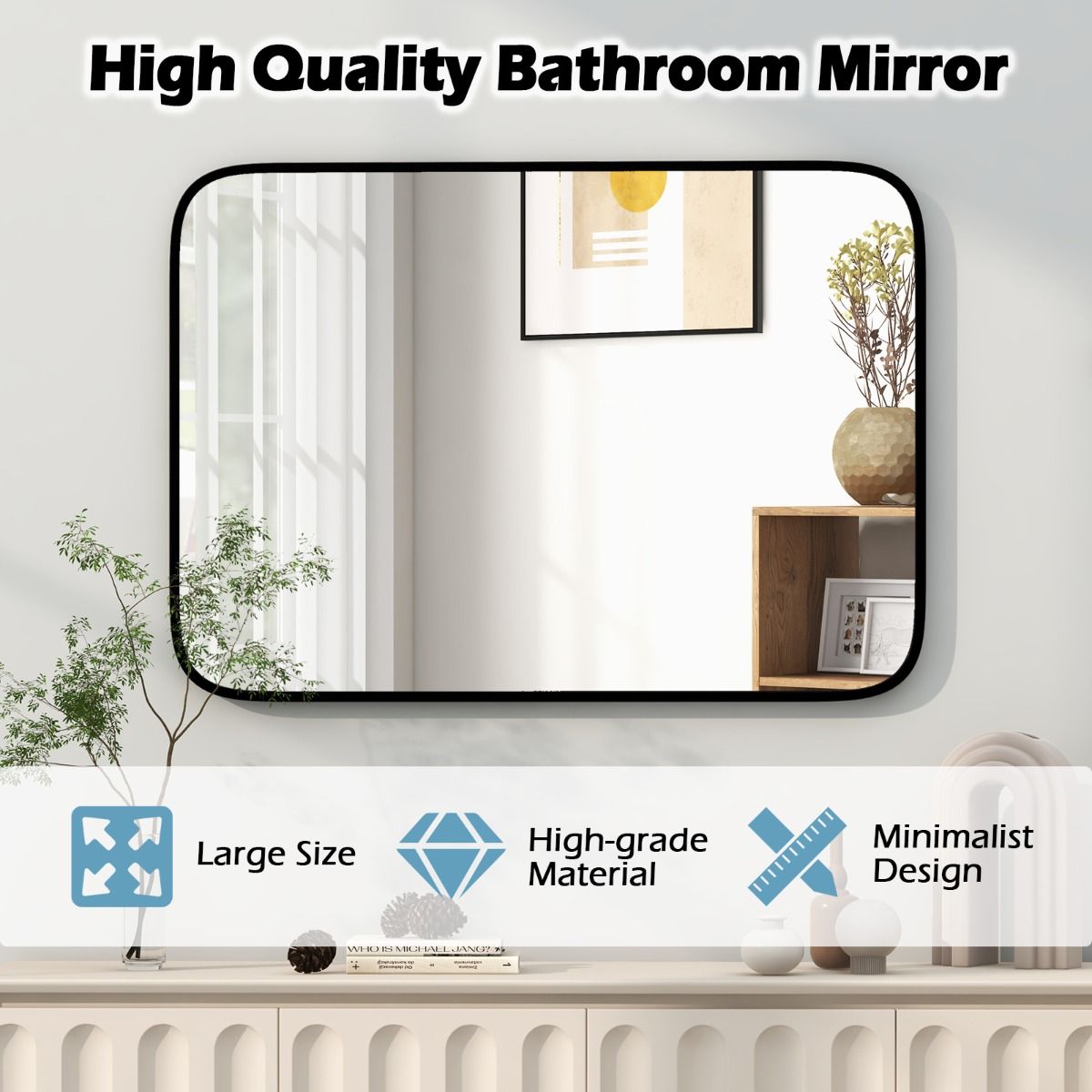 Miroir de salle de bain Coast - Rectangulaire - 70 x 50 cm - Noir