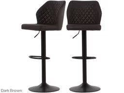 Dutchbone Edward Tabouret de bar 2x - Marron foncé - 43x43x70 cm