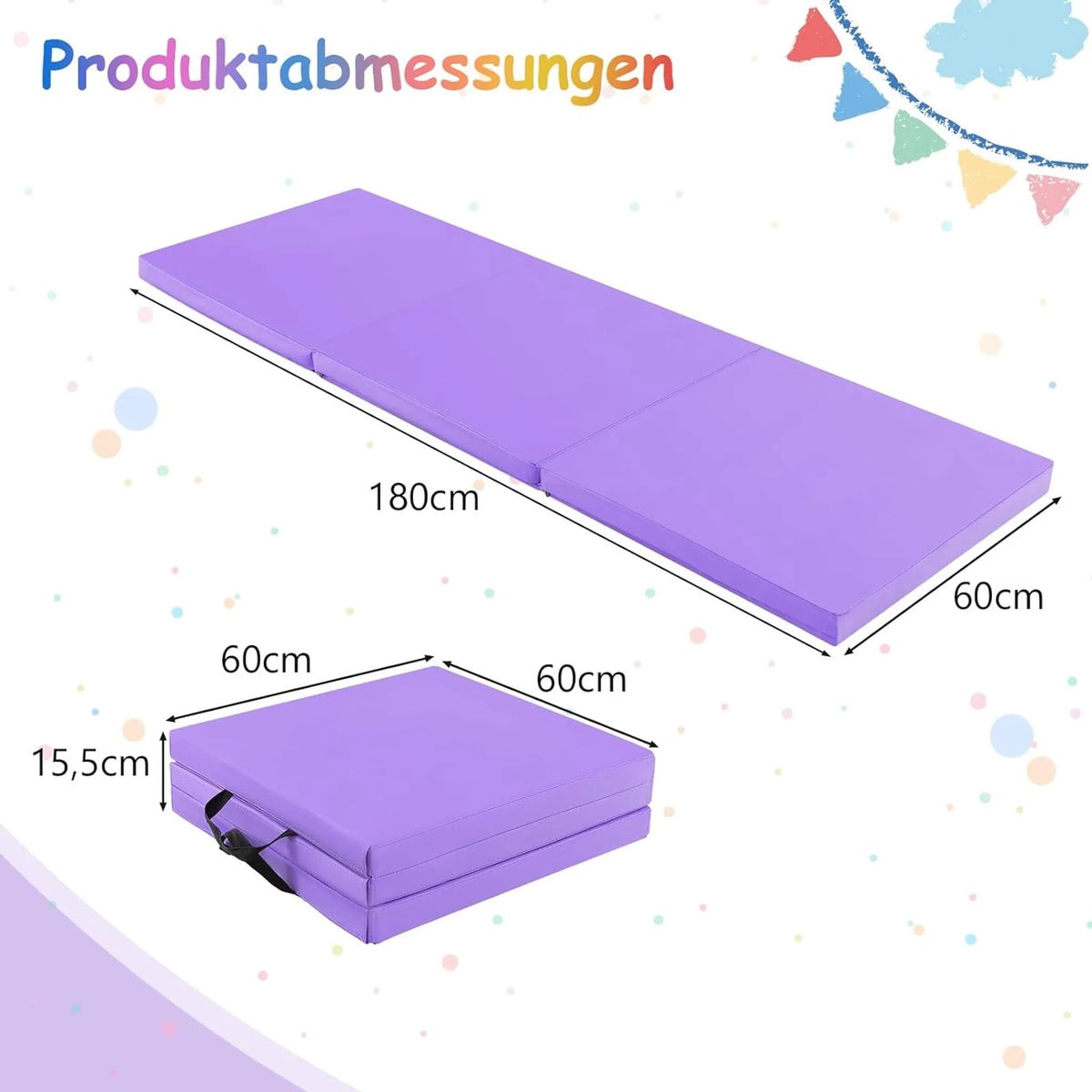 Tapis d'exercice Coast - pliable et velcro - 7,5 kg - 180 x 60 x 5 cm - violet